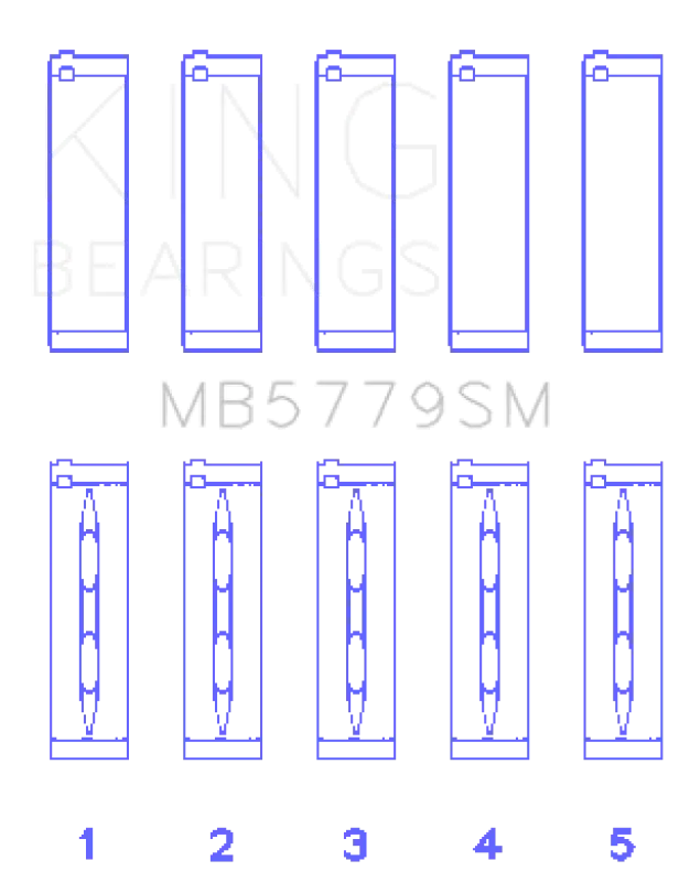 King Engine Bearings Audi CDaa/CDha/CDhb/CDab (Size +0.25mm) Main Bearing Set