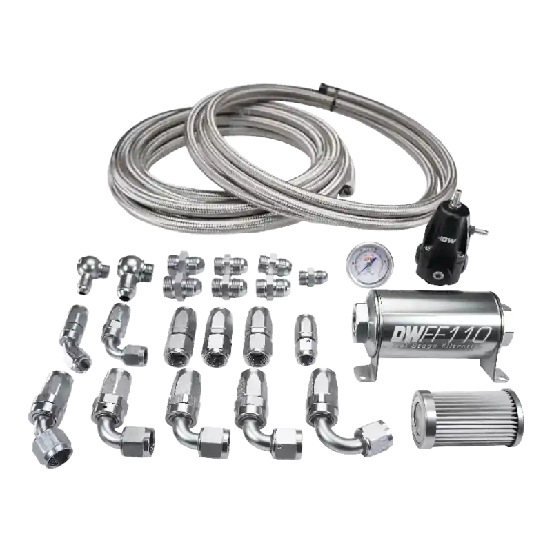 DeatschWerks X2 Series Pump Module -8AN Feed w/ -6AN return CPE Plumbing Kit for 92-00 Honda Civic