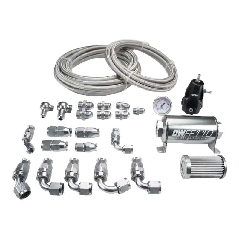 DeatschWerks X2 Series Pump Hanger -8AN Feed w/ -6AN Return PTFE Plumbing Kit for 92-00 Honda Civic