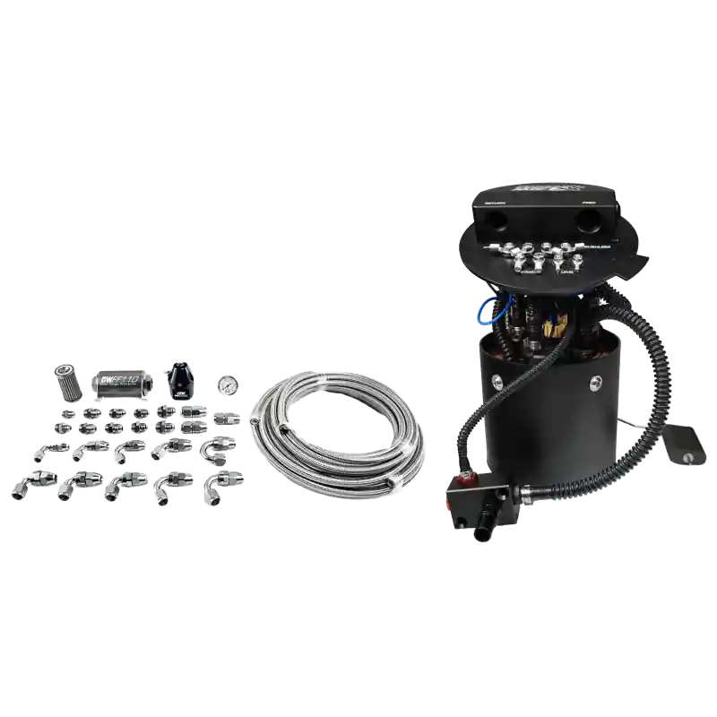 DeatschWerks X3 Series Fuel Pump Module w/ Triple DW400 Pumps/PTFE Plumbing Kit 11-24 Ford Mustang