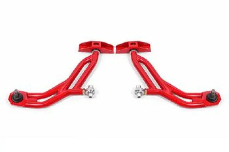 BMR 10-14 Ford Mustang Adj. Lower A-Arms w/ Delrin/Rod End / 19mm Tall Ball Joint - Red