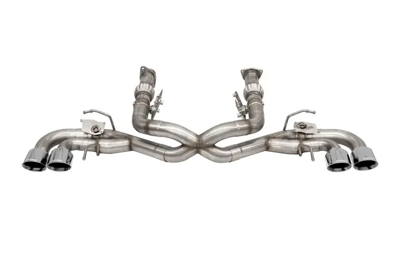 Corsa 2020-2025 Corvette C8 3in Valved Cat-Back 4.5in Pol Quad Tips - Fits Factory NPP Exhaust w/AFM