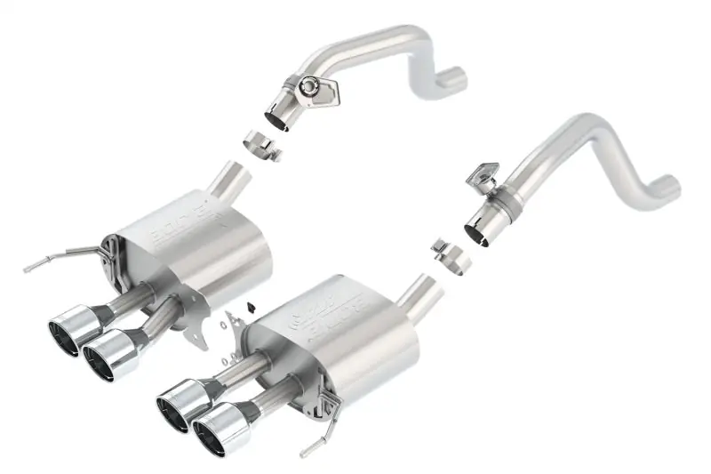Borla 2014 Chevy Corvette C7 w/ AFM w/o NPP Atak Rear Section Exhaust Quad Rd Rl IC Tips