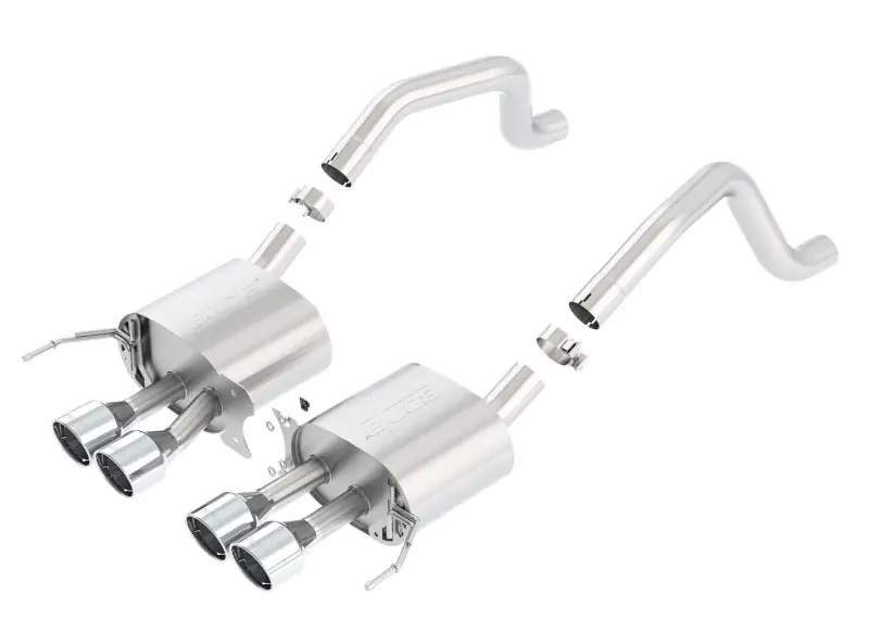 Borla 15 Chevy Corvette C7 ZO6 6.2L w/o AFM NPP S-Type Quad RD RL IC Tips Center Rear Exit Exhaust