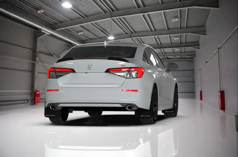 Rally Armor 22-26 Honda Civic/Civic Si/Sport Red UR Mud Flap w/White Logo