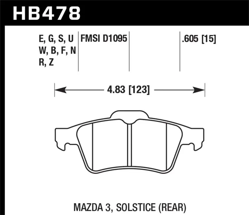 Hawk 13-18 Ford Focus ST / Mazda/ Volvo DTC-70 Race Rear Brake Pads